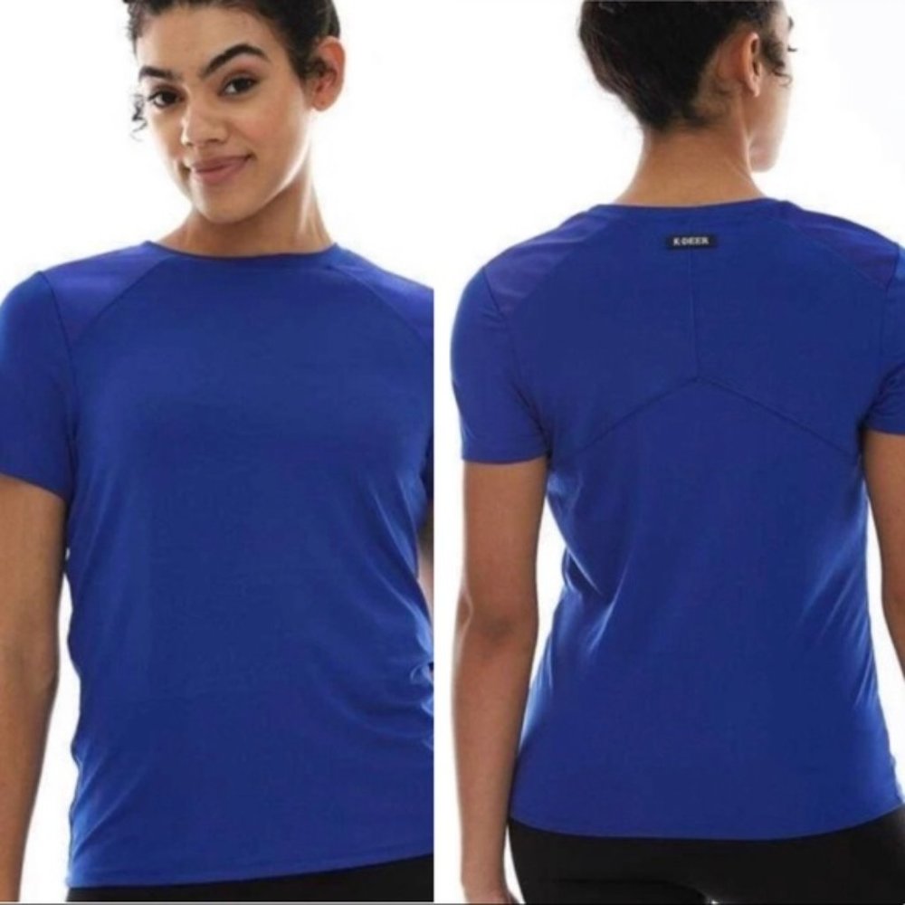 K-DEER NWT COMBO TEE ROYAL BLUE SHORT SLEEVE